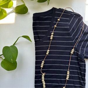 Ann Taylor Striped Short Sleeve Cotton Tee